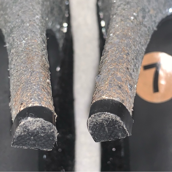 Women’s 7M RAMPAGE TANGELA Black & Silver Sparkly Glitter 4 1/2” High Heels EXC - Picture 15 of 15